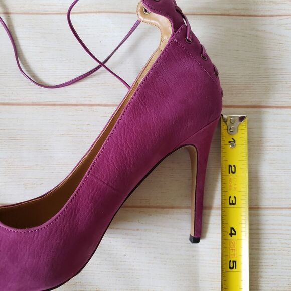 Nine West Ebba Leather Ankle Strap Pointy Toe Stiletto Heels Pumps Pink Size 8M - Picture 15 of 16